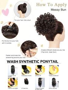 Messy Bun Hair Piece For Women 80g Elastic Drawstring Loose Wave Curly Hair Buns HairPiece Synthetic Hair Bun Hair Extensions For Women Daily Use - Multicolor - View 9