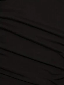 纯色褶皱孕妇吊带背心，舒适简约 - 黑色 - 查看 5