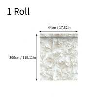 Papel de Parede Autoadesivo Branco em Rolo, Estampa Floral Europeia em Formato de Pergaminho, 43 x 300 cm (17 x 118 polegadas), Vinil para Contato, Adesivo de Parede Decorativo Impermeável e Fácil de Aplicar, Decoração Moderna e Luxuosa para Casa, Removível e Fácil de Instalar, Ideal para Sala de Estar, Parede de Fundo da TV, Quarto, Cozinha, Escritório, Presente de Dia dos Namorados, Decoração Clássica e Elegante para Ambientes - Branco - Ver 11