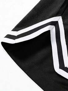 1件男童休闲舒适简约个性化户外短裤 - 黑色 - 查看 4