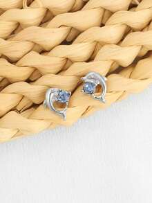 1 Pair Geometric Creative Vintage Unique Elegant Casual Korean Style Earrings - Baby Blue - View 4