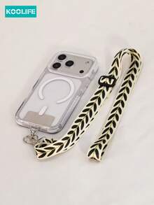 Koolife 1pc Adjustable Long Crossbody Phone Lanyard, Leaf Texture Wide Fabric Strap With Rotatable Metal Clip, INS Style Durable Anti-Chafing Fashion Accessory, Hands-Free For Outdoor Travel Daily Use, Fit For Phone Neck/Shoulder Hanging & Small Wallet Compatible With Android And Most Smartphone,Gifts For Mother, Family, Friends, Kids, Birthday, Holiday Phone Chain - Multicolor - View 11