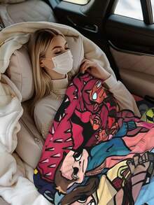 Stranger Merch Things Throw Blanket Warm Blankets Breathable Air Conditioner Blanket For Car Classic Outdoor Blankets For Picnic For All Season - 黑色 - 查看 5