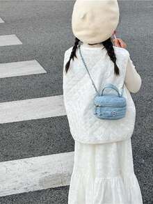 1pc Mini Cute Coin Purse, Fluffy Bucket Bag For Autumn/Winter, Chain Shoulder Crossbody Bag, Suitable For Parent-Child Interaction, Multiple Colors Available, Ideal For Travel, Shopping And Various Occasions, Perfect Gift For Halloween, Thanksgiving, Christmas - Best Seller - Denim Bucket Bag - View 5