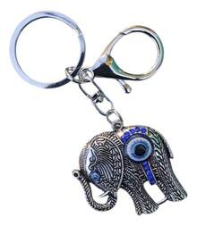 TendenciaLlavero Elefante Ojo Turco Buena Suerte Proteccion PlateadoCalidad premium