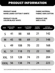 Round Neck Short Sleeve Letter Print Simple T-Shirt, Casual Daily Wear Graphic Tees Women Tops For Spring Outfit - White - View 5