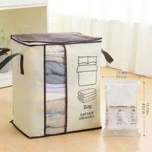 真空收纳袋，无纺布加固手持式衣物床上用品收纳袋 - 非常适合季节性衣物床上用品收纳、搬家日防尘防水收纳、玩具及杂物整理以及节省空间的解决方案。