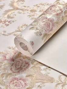 1pc Self-Adhesive Wallpaper, Warm Girl's Bedroom Wallpaper Wall Sticker, 3D Stereoscopic Wall Decal, Room Background Wall - Multicolor - View 19