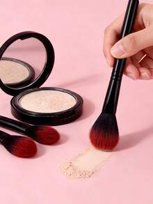 3pcs Travel Makeup Brush Set, Soft Fiber Blush Brush, Powder Brush, Highlighter Brush, Ideal For Beginners And Professionals - Black - View 6