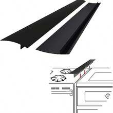 Silicone Stove Gap Covers (2 Pack) - Heat Resistant Oven Gap Filler, Seal Between Stovetop & Countertop, Easy Clean Splash Guard & Crumb Catcher - 白色 - 查看 2