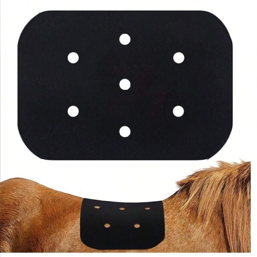 1 件装 - 双面黑色透气孔马鞍垫，马匹用品。