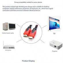 AMAZING VISION 1 cable de 15 metros para televisión de alta definición, cable de conversión en negro y rojo - 15 metros - Ver 3