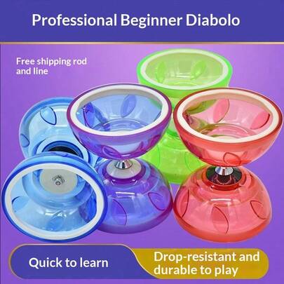 3-lagers gyro kinesiskt -set, med destroyerpinne och nätpåse - lätt att starta/snabbare stabilisering (transparent)