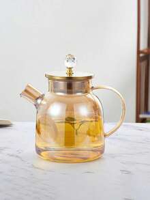 2026新款琥珀色玻璃冷水壶，大容量豪华冷水壶套装，含钻石形玻璃饮水杯，特价优惠 - 金色 - 查看 9