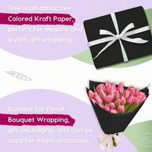 SMART&CASUAL 15\ X 450\ (37.5') Kraft Paper Roll For Art Craft Supplies Gift Wrapping Moving PacFKing  Painting Drawing Paint Easel Poster Chart Paper (Black, 15\ W X 450\ L (37.5')) - Black - 查看 5