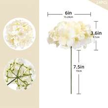 24pcs Champagne Artificial Hydrangea Flowers, Fake Hydrangea Flowers With Stems, Realistic Touch, Suitable For DIY Decoration, Vase Filler, Baby Shower, Home Indoor Living Room Kitchen Bedroom Decor, Wedding Party Table Centerpiece, Office Desk Decor, Outdoor Farmhouse Yard Garden Decoration - Champagne - View 10