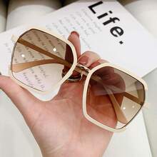 1件 女士时尚优雅高端时尚眼镜 - 米色 - 查看 3