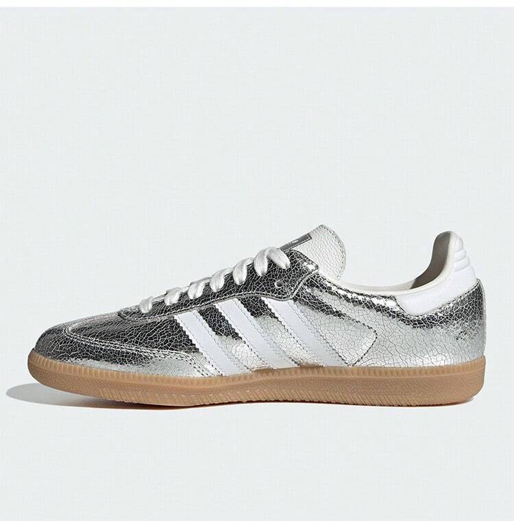 Adidas Women's Samba Cracked Pattern Lightweight & Durable Casual Sneakers - Silvery White - View 8