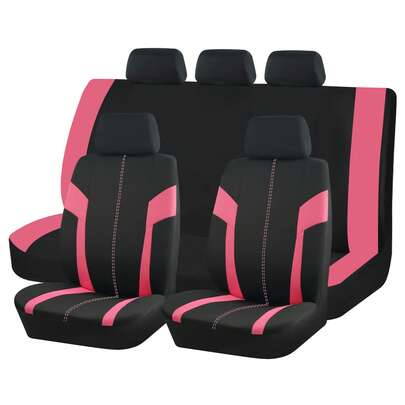 4/9pcs Car Seat Covers, Front Seat Covers, Pink, Women's Style, Compatible With Airbags, Protect Seat Cushions From Stains, Decorative