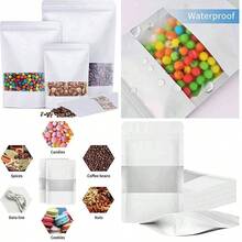 Bolsas pouch Yuu-Goo variedad de colores 50 UNIDADES cierre hermtico de cremallera,perfecto para almacenamiento de comida,especias,avena) (1000 g, Negro ventana) - 1000 g+black1 ventana - Ver 5
