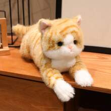 30cm/ 11.81in Cute Simulation Cat Plush Toy Family Companion Sleep Pillow Soft Stuffed Animal Throw Pillow Simulation British Shorthair Cat Toys Gifts(Not Animal Fur) Halloween Christmas Gift - Multicolor - View 13