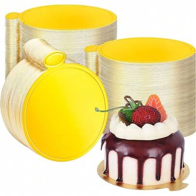 CYPN100 Pcs Mini Tablas Para Tartas 3.1" Cartón Redondo Anti Grasa Papel Grado Alimenticio. Base Mousse Cupcake Para Mostrar Pasteles Postres Fiestas Bodas Cumpleaños Y Ocasiones SimilaresFashion