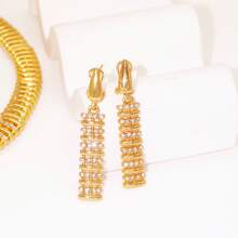 2026 Conjunto de Joias Elegante e Luxuoso de Alta Qualidade, Banhado a Ouro de Cobre, Colar, Brincos, Anéis, Pulseiras Femininas para Casamento e Festa, Acessórios de Joias Requintados e Estilosos para Uso Diário, Presentes de Aniversário - Conjunto de joias - Visão 8