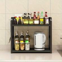 1pc Countertop Storage Rack - Multi-Tier Organizer, Suitable For Kitchen, Pantry And Cabinet, Space-Saving Spice Rack, Durable Modern Design, Kitchen Storage Rack, Smooth Surface - 2-layer Storage Rack - View 6