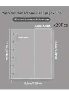 INS Minimalist Transparent Vertical Receipt Organizer Album, Mushroom Buckle Loose-Leaf Photo Album, Life Quadrants Autograph Card Holder - Multicolor - View 15