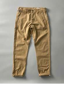 [¡Imperdible!​ ]Pantalón de Declaración de Lavado Pesado, Estilo Retro USA para Hombre. Acabado Grueso y Desgastado, Corte  de Trabajo - Un Básico de Herencia Urbana con Diseño Exclusivo - Caqui - Ver 2