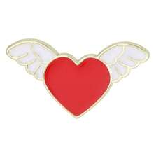 Cute Cartoon Heart Shaped Metal Brooch, Unisex Couple Bag Accessory - Multicolor - View 13