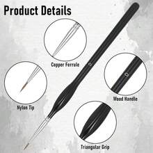 New 8Pcs Detailing Paint Brush Set, Miniature Paint BrushSet For Fine Detail Painting, Fine Brush Small Painting Brushfor Art, Crafts, Acrylic, Watercolor, Oil, Model, Face - Image Color - View 3