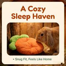 舒适胡萝卜造型小动物兔窝 - 保暖聚酯纤维窝，适用于豚鼠、仓鼠、松鼠、刺猬等宠物 - 室内笼具配件，笼垫，温暖舒适