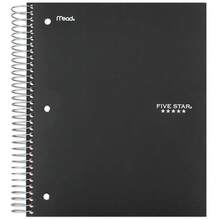 Five Star Spiral Notebook, 3-Subject, Wide Ruled Paper, 10-1/2\ X 8\, 150 Sheets, Color Will Vary (05204) - Color Will Vary - View 1