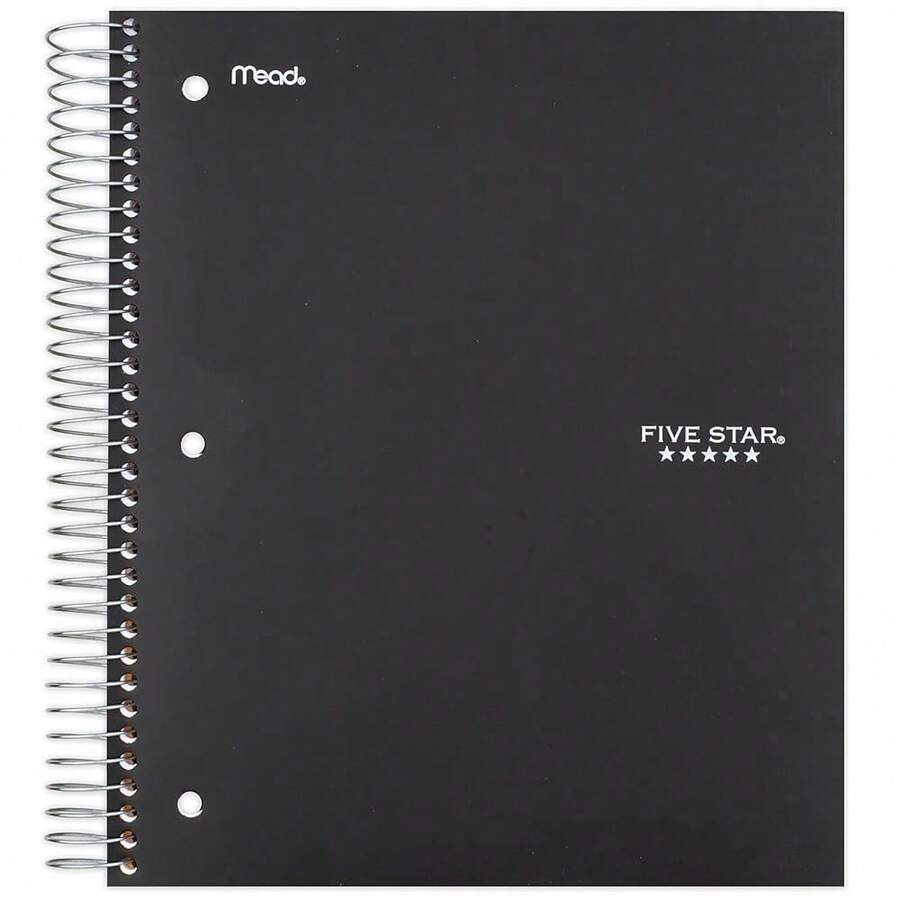 Five Star Spiral Notebook, 3-Subject, Wide Ruled Paper, 10-1/2\ X 8\, 150 Sheets, Color Will Vary (05204) - Color Will Vary - View 1