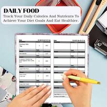 Travelers Notebook Inserts With PVC Sleeve,Daily Food Journal To Count Calories Health, Keep Healthy Diet,30 Sheets,8.5\ X 4.7\,Pocket Notebook For Journals,Dis,Planners,Pink Rabbit - PinkRabbitPVC&每日食品 - 查看 6