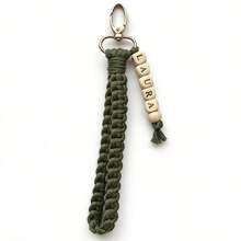 [Custom] 1pc Bohemian Style Personalized Keychain Bracelet, Bridesmaid Gift, Woven Bracelet Keychain, Bridesmaid Gift Box, Valentine's Day Gift