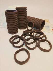 50 Women's Brown Hair Ties, Seamless Hair Ties, Elastic Ponytail Holder, Will Not Damage Thick Hair Casual,Hair Accessories,Hair Rope, Hair Bobbles Head Accessories Rubber Bands - màu nâu - Xem 6
