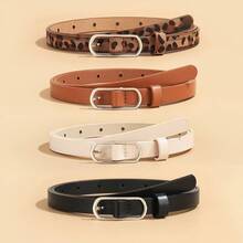 4pcs White K-Gold Oval Clasp Buckle, Fashion Decorative Versatile Suitable For Ladies Belt Daily Use Summer, School Fall, Autumn, Halloween - Multicolor - View 5