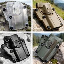 1pc Outdoor Hunting Right Hand Protective Holster, PP Material, Universal Fit With Quick Release Function, Suitable For G17, P320, 1911 And Other Models, 4 Colors Available: Transparent, Military Green, Black, Sand - Multicolor - View 9