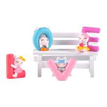 4件套情人节爱心猫咪摆件，小猫字母装饰，适合家居、办公桌、书架摆放，是情人节、生日、母亲节礼物和家居装饰的理想之选。 - 彩色 - 查看 10