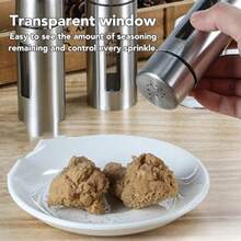 CYPNDiydeg Juego de Salero y Pimentero Botellas de Condimento de Especias de Acero Inoxidable 304 con Ventana de Visualización Base Juego de Salero y Pimentero para Cocina RestauranteFashion - 223616072 - Ver 3