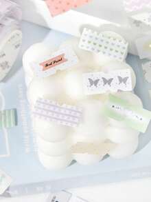 1 Roll Showa Monologue Cloud Series Die-Cut Tape, Cute Ins Style Scrapbooking Material, Memo Pad DIY Sticker - Multicolor - View 5