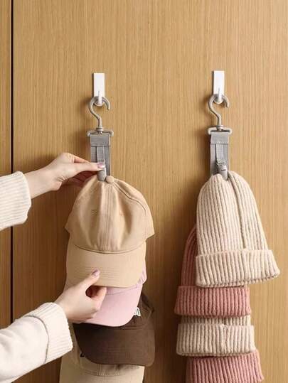 棒球帽收纳架，终极8帽位：棒球帽爱好者的全方位衣橱展示方案，门挂式和墙挂式收纳系统，耐用的壁挂架配有多功能挂钩，节省空间的帽子收藏收纳架，优雅实用的帽子展示架，方便取用，提升衣橱视觉美感。