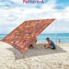 1pc 2D Digital Print Sun Shade Cloth, 5 Different Styles Of Faux Wood Grain & Stone Patterns, Features Include Printed Pattern, Wind Resistant, Detachable, Lightweight, Semi-Shading, Dust-Proof, And Wear-Resistant. - Multicolor - View 41