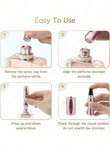 1/5ml Reusable Perfume Bottle, Valentine's Day Gift, Reusable Travel Perfume, Mini Perfume Bottle, Refillable Perfume Spray Bottle, Travel Essential, Multi-Color, Bottle, Spray Bottle, Mini Portable Empty Liquid Container, Travel Essential, Beach, Fall Decoration Travel, School Supply Storage Box, Back To School Essential - Hồng - Xem 2