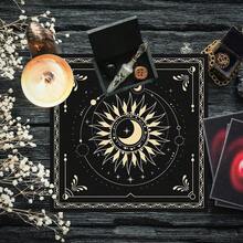 BOXOB Altar Cloth, 18.31x18.31in Delicate Square Sun Moon Alter Cloths Witchcraft Spiritual Tarot Mat Tablecloth Divination Tools And Accessories Perfect Divination Ritual Supplies - Black - View 8