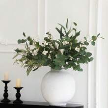 Artificial Flowers With Greenery Stems Faux Plants Indoor Branches For Tall Vase Ultra-Realistic, 11 Pcs Wedding Centerpieces, Home Decor & DIY Bouquets - 深綠色 - 查看 1