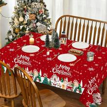 Pedenty 3-Piece 54 X 108 Inch Christmas Plastic Tablecloth – Merry Christmas Snowflake, Santa, And Snowman Design, Disposable Rectangle Table Cover For Holiday Dining, Parties, Christmas Decorations - ChristmasSnowflake - View 4