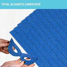 30 Sheets Blue Glitter Cardstock 8.5 X 11 Inches, 230gsm Premium Sparkling Card Stock Paper For Card MaFKing DIY Wedding Birthday Craft Party Decoration Schoolsss Student Supplies (Blue) - 藍色 - 查看 4